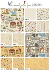 Moda Animal Park Fun Charm Pack, 5″ Fabric Squares, Stacy Iest Hsu Fabric,