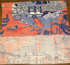 Lee Jofa Willow Lake Punch Red Linen Fabric Remnant 26″ x 39″ Scenic Designer