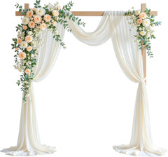 Ivory Wedding Arch Draping Fabric, 1 Pack 29″ X 20FT Sheer Fabric Arch Drapery C