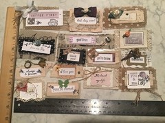 Hand Stamped Word CLUSTERS Journal Ephemera Paper Fabric 15