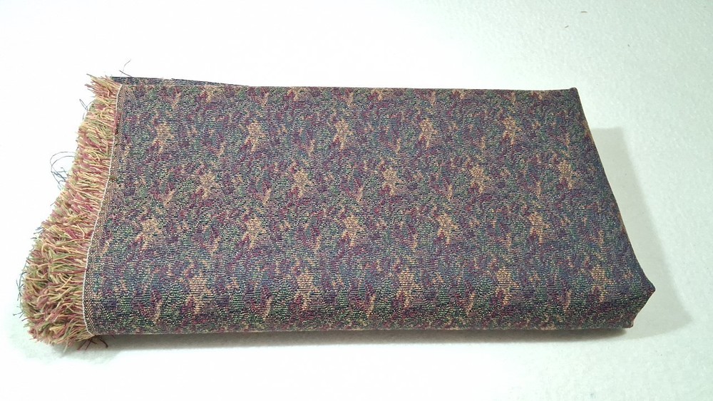 Jacquard Upholstery Fabric Remnant Fringe 28″x60″ Multicolor Tweed End of Roll