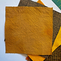 New Colors! Hand Dyed Wool -appliqué/rug/hook (6) 4.5″ Charm Sq; Terra Cotta