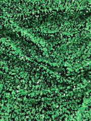 Stephanie GREEN Overlap Sequins on HUNTER GREEN Stretch Velvet Fabric by the Ya