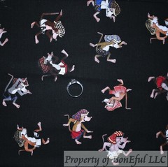 BonEFul FQ Cotton Quilt Black Dark Night ET Phone Home Movie Antique VTG Movie L