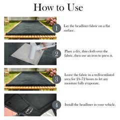 Suede Headliner Fabric, 120″L×60″W Dark Grey Car Headliner Material, Tela P