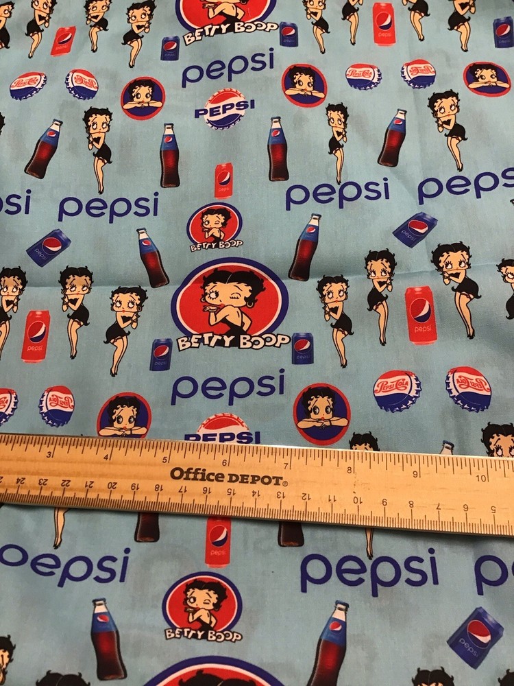 CUSTOM MADE…1 Yard Betty Boop Pepsi Fabric 36” X 54” Movies L