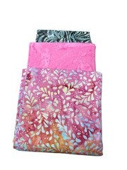 Batik Bundle of 3 Shades of Blue & Pink – 1 Yard Cuts