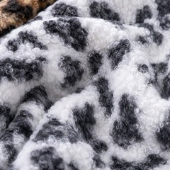 Leopard Sherpa Boucle Faux Fur Fabric Thick Curly Lamb Fleece 50x160cm DIY