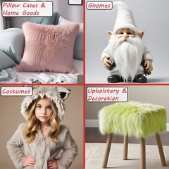 Faux Fur Fabric Craft Material Costume Decoration Fluffy Fuzzy Long Pile
