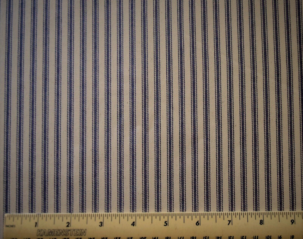 Roc-Lon woven navy blue ticking stripe twill By the 1/2 yard cotton fabric