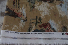 1 Yard x 44″ Peter Pan Rio Grande collection Rodeo Cowboys Horses Brown