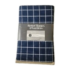 2yds Better Homes & Gardens navy blue & white windowpane grid patterned fabric