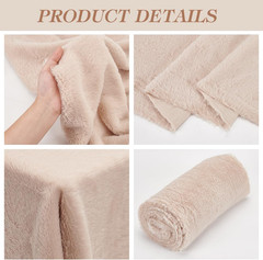 63X20 Inch Short Hair Faux Fur Fabric, Antique White Pre-Cut Craft Fur Fabric Sh