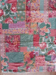 Country Floral Patchwork Cotton Weave 45×42″ Roses Cherries Paisley 43×3.3 Yds