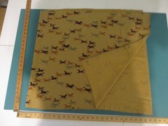 Synthetic Fabric Remnant Piece Poly Suede Wild Running Horse on Tan