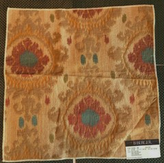 B. BERGER Ikat in Delhi Sun 17 1/2 x 17 3/4″ Cotton Blend Fabric Sample