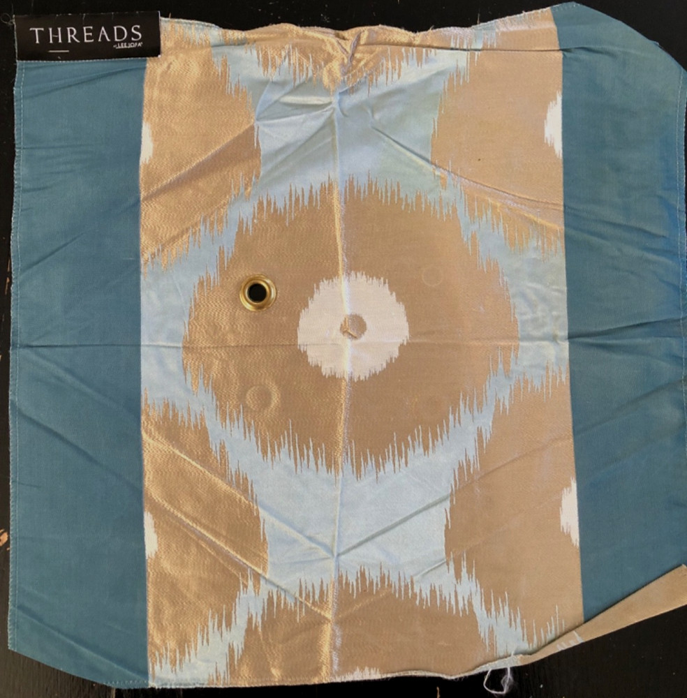 Threads by LEE JOFA Resonance in Pale Aqua/Teal 17 1/2″ Silk Fabric Sample