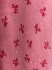 New 100% Cotton Pink Bows Fabric By The Yard