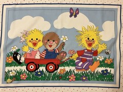 Vtg Little Suzy’s Zoo Crib Fabric Panel Letter And Numbers 36 x 46 Witzy Friends