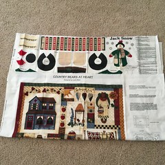 2 Pc. Cut and Sew Fabric VTG Jack Snow Doll Panel & Country Bears at Heart Panel