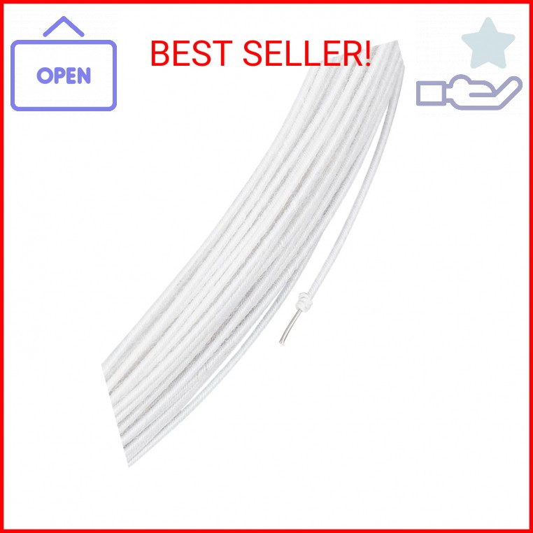 BENECREAT 21.8 Yards White Floral Wires, 20 Gauge Cotton Covered Millinery Wire,