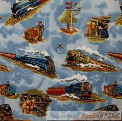 BonEful FABRIC FQ Cotton Quilt VTG Blue White Red KITE Sky Beach Boy Retro BOHO