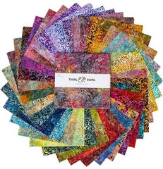 Expressions Batiks Twirl & Swirl Elementals 42 10-inch Squares Layer Cake Ril…
