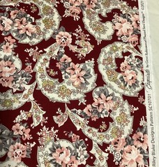 Riley Blake Floral Fabric – Burgundy Red – SC10701 – Exquisite – Gerry Robinson
