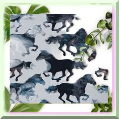Abstract Horse Fabric 36×58 inches for indoor outdoor projects