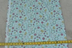 By 1/2 Yd, Vintage, Pink Gold & Blue Jewelry on Blue Cotton, Girly-Theme, N6404