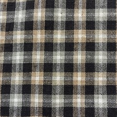 4 Yards Fabric Homespun Black Tan Plaid 44”wide Cotton