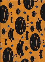 New Halloween Spooky Hollow on Orange 100% Cotton Fabric 2 yards 7″ x 40″ -Piece