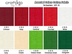 10 PCS Assorted Color Cotton Quilting Fabric Bundles Fat Quarters 18×21 Inch