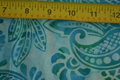 By 1/2 Yd, Turquoise & Blue Paisley Batik, Indonesia, Hoffman, Hand-Painted,B521