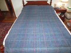 3709. Large Check BLUE/GRAY Synthetic BLANKET FLEECE FABRIC – 55″ x 2-3/4 yds.