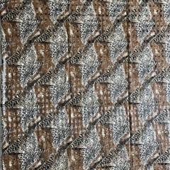 Jo-Anne Fabric Sheer Animal Print Squares Cheetah Zebra Brown Blk 57″W 58″L 1+Yd