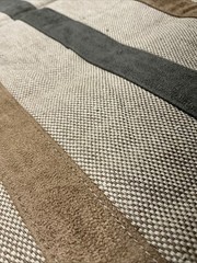 Designer Fabric Remnant Browns Suede Texture Stripe 54” X 34”