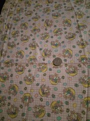 Easter Baskets Eggs Pastel Colors Checks Cotton Fabric 44″ X 30″