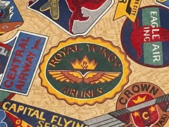 VIP Cranston Vintage TRAVEL Luggage LABELS Cotton Quilt FABRIC 1 yard