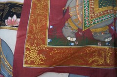 LOT (2) Traditional Indian Painting on Silk 30×14 & 14×10 Mughal Rajasthani C213