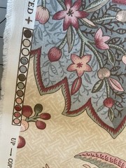 Margin Designs 1991 Jacobean Large Screen Print Fabric New Old Stock Pink Blue B