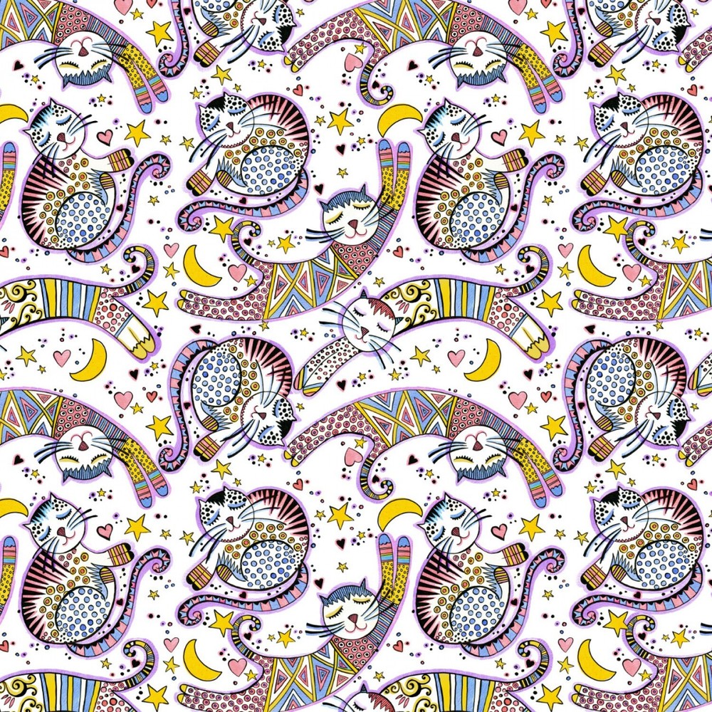 Multi Mysti-Cats Mysticat by Davina Nathan Design for Camelot 44″ Wide BTY