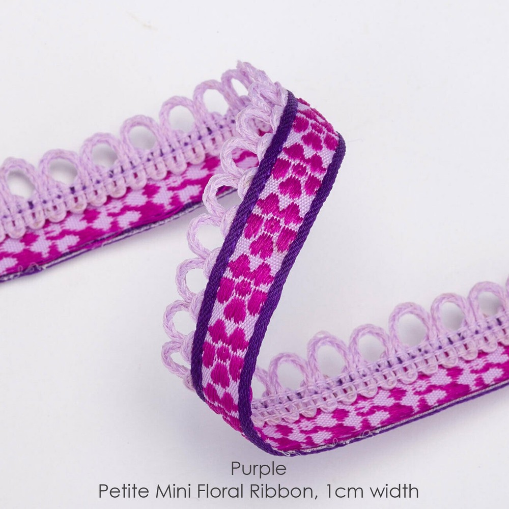 Polka Dot Fabric & Decorative Ribbon Set,Purple Theme,DIY Face Coverings,Crafts