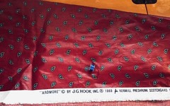 J.G. HOOK “Ardmore” VTG MAROON Paisley 1.5 Yards X 54” Glazed Cotton Fabric