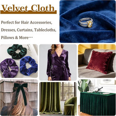 Stretch Velvet Fabric by the Yard, Soft Luxury 240GSM – 63″ Wide, 95% Polyester