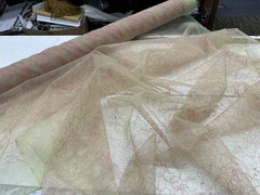 Embroidered Polyester Sheer ORGANZA FABRIC COLOR 54” Wide – Sold BY THE YARD