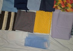 Sewing Craft Fabric Remnant Lot 21 Pieces 7 lbs Solid Plaid Burlap Canvas Tulle