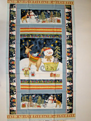 Henry Glass Joy Love Peace Fabric Panel Snowman Reindeer