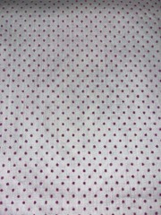 VTG Fuzzy Flocked Pink Dotted Swiss on White Cotton for Dolls Crafting BTFQ