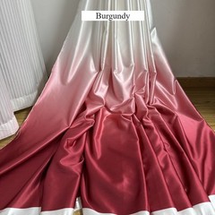 1M Satin Silky Gradient Color Fabric Soft Thick DIY Cloth for Wedding Dress Gown